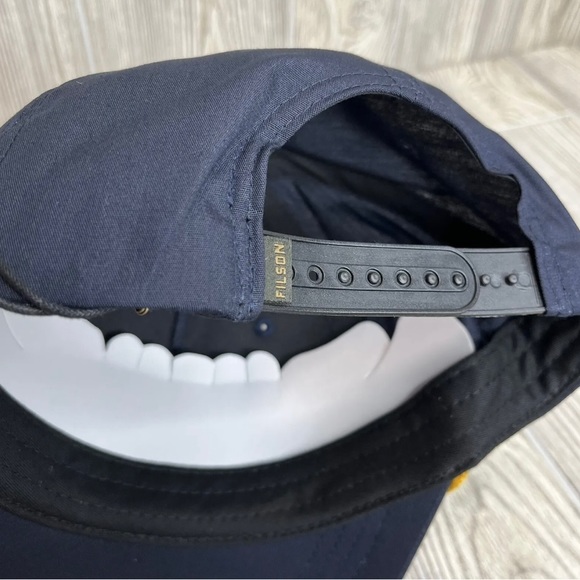 FILSON Men's Rope Trucker Navy Blue Anchor Nautical Patch Snapback Hat Cap NEW - Picture 6 of 7